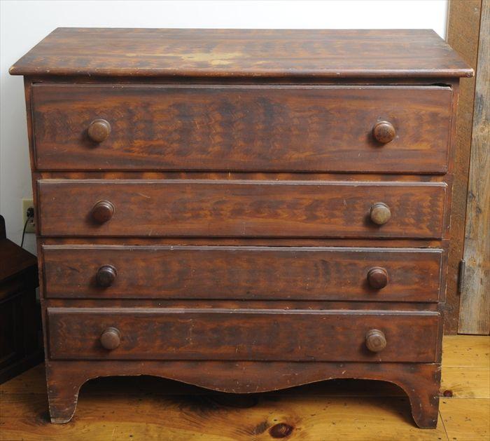 Appraisal: FEDERAL GRAIN-PAINTED CHEST OF DRAWERS The rectangular top over conforming