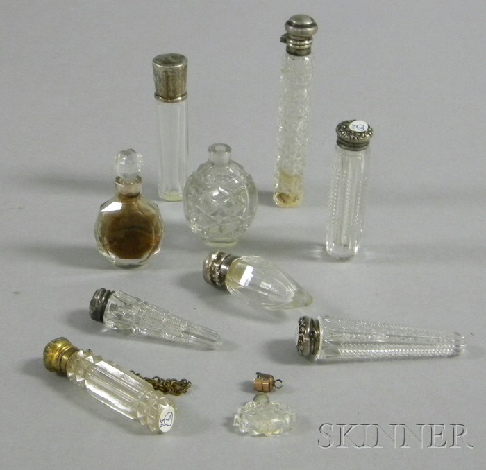 Appraisal: Ten Small Cut Glass Perfume Vials