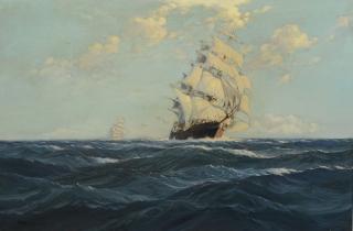 Appraisal: R Macgregor British School th Century oil on canvas Ships