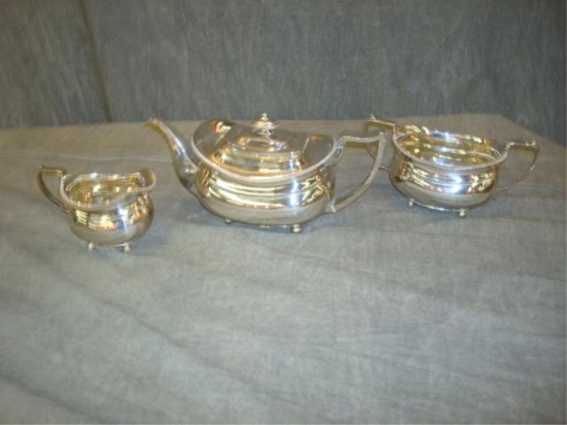 Appraisal: piece English sterling tea set Hallmarked From an East th