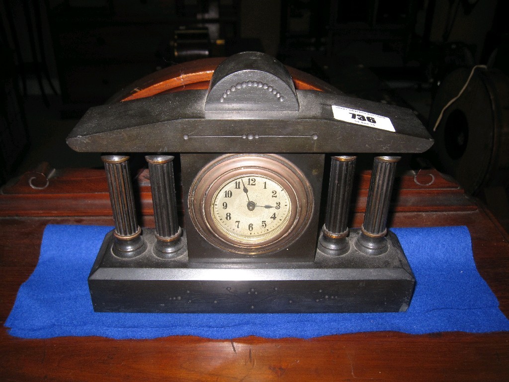 Appraisal: Small black slate mantle clock