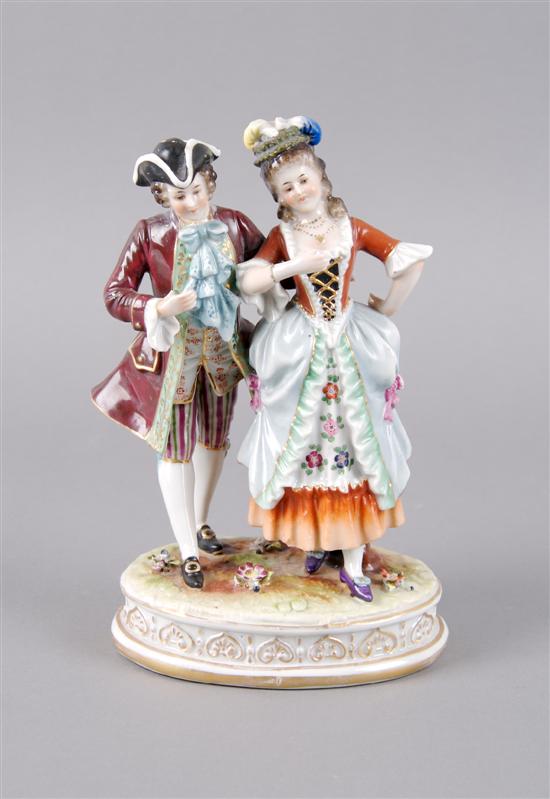 Appraisal: A German Porcelain Figural Group Fasold Stauch Height inches