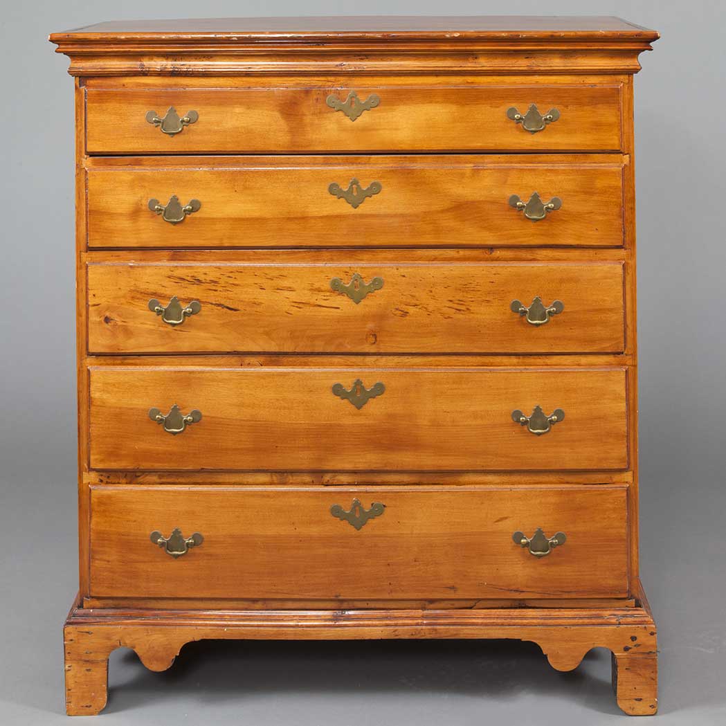 Appraisal: Chippendale Maple Blanket Chest Over Drawers Late th early th