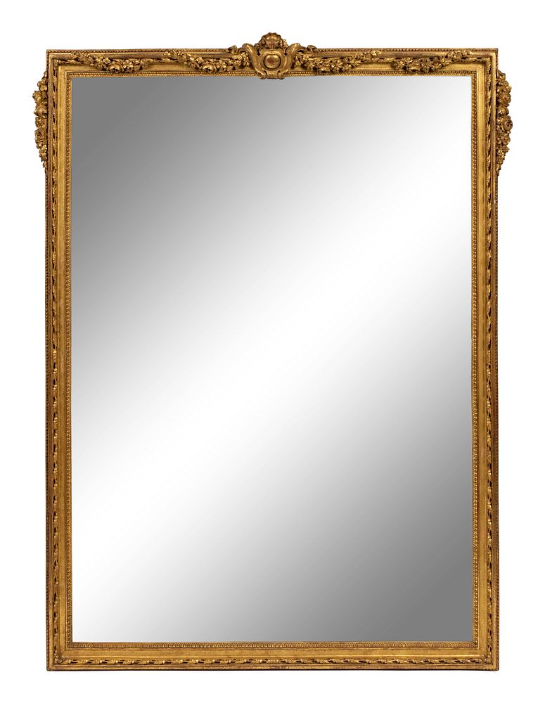 Appraisal: A Louis XVI Style Giltwood Mirror Height x width inches