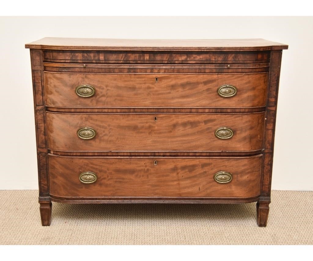 Appraisal: Georgian mahogany chest of drawers circa with D-shaped top and