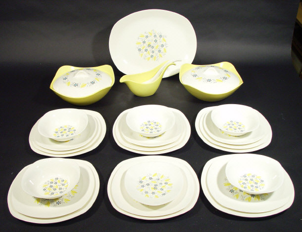 Appraisal: Extensive Midwinter fashion shaped dinner service printed with yellow and