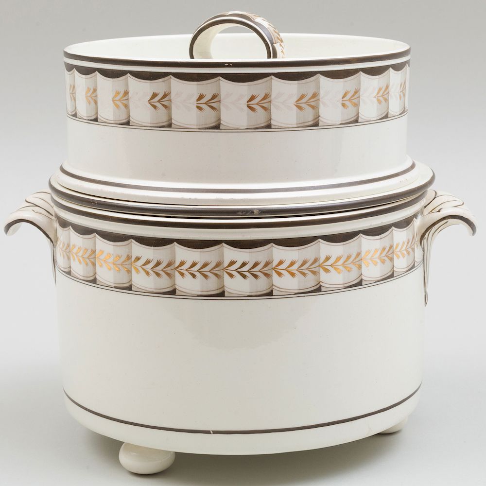 Appraisal: Wedgwood Creamware Fruit Cooler Cover and Liner Impressed mark in