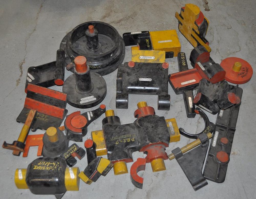 Appraisal: Group Wooden Cast Iron Machinery Casting Molds approximately various pieces