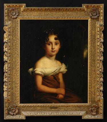 Appraisal: ATTRIBUTED TO WILLIAM BEECHEY PORTRAIT OF A YOUNG GIRL Oil