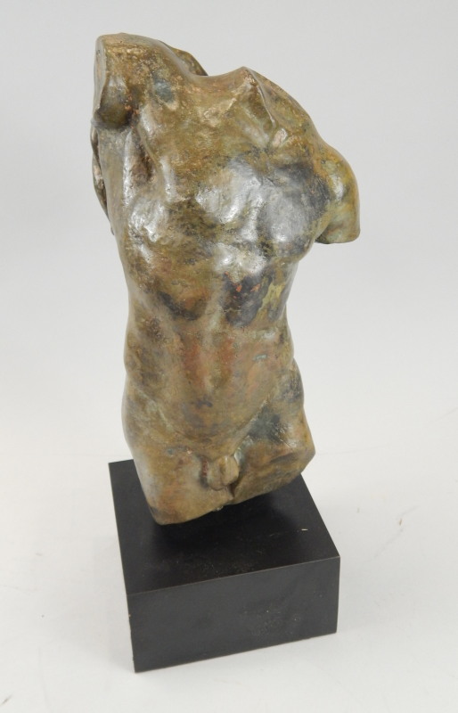 Appraisal: thC School Bronze torso on ebonised base cm high overall