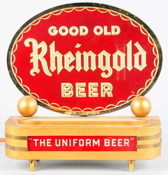 Appraisal: Rheingold Beer Reverse Glass Light-Up Sign Glass has wear and