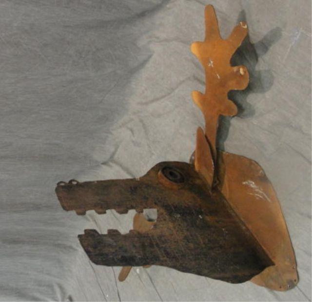 Appraisal: Metal Wall Sculpture of an Elk From a Long Island