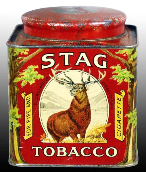 Appraisal: Stag Square Sided Tobacco Canister Description Manufactured by the P