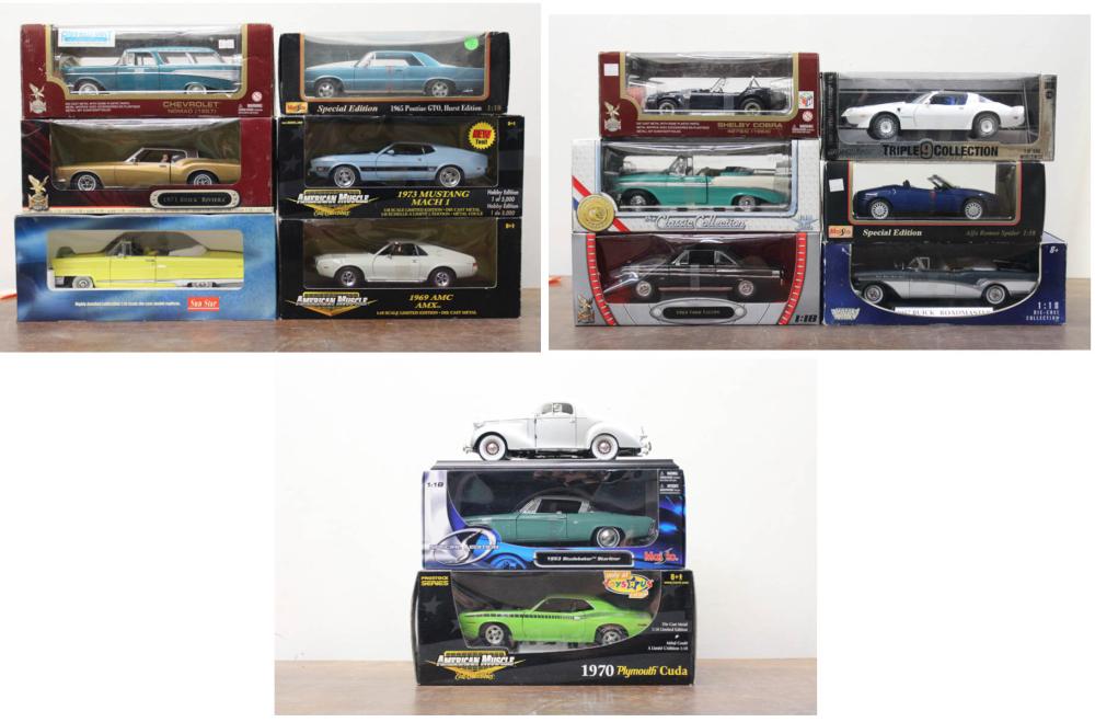 Appraisal: COLLECTION OF FIFTEEN CAST METAL MODEL CARS scale including by