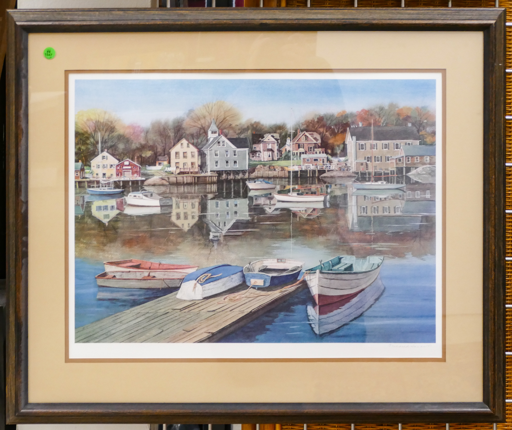 Appraisal: Mildred Sands ''Ebbtide at Kennebunk Port'' Signed Print Framed ''x