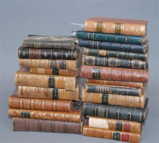 Appraisal: BOX OF LEATHER BOUND BOOKS MOSTLY POETICAL books