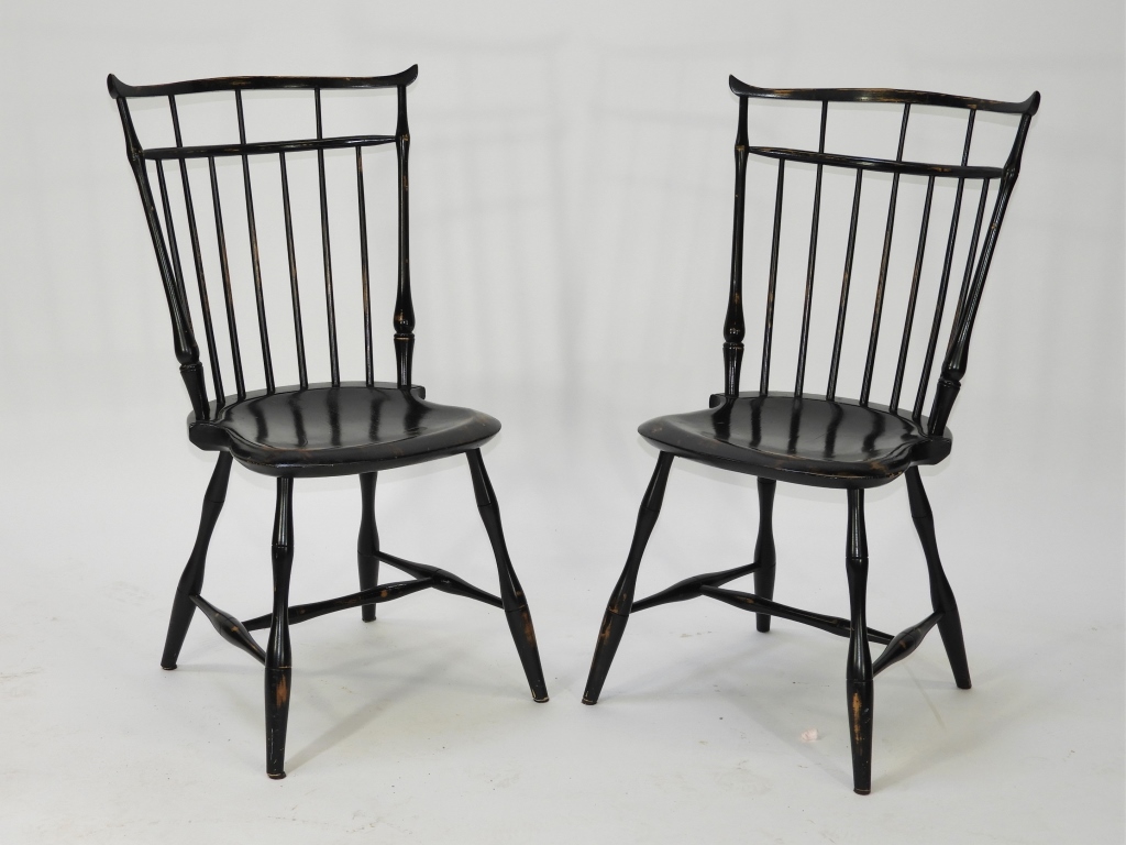 Appraisal: PR D R DIMES BIRDCAGE WINDSOR CHAIRS New Hampshire th