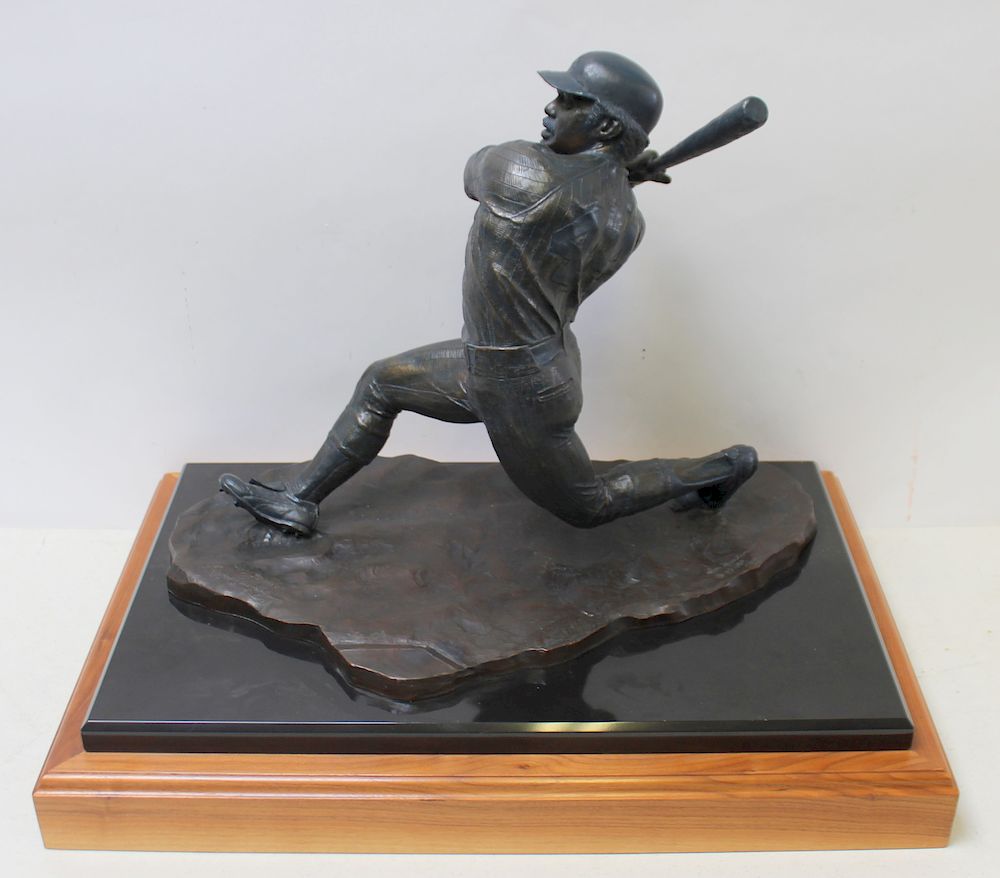 Appraisal: Don Huntsman Signed Bronze Sculpture of Reggie Jackson Signed and