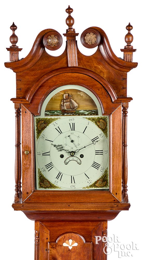 Appraisal: Pennsylvania Chippendale walnut tall case clock Pennsylvania Chippendale walnut tall