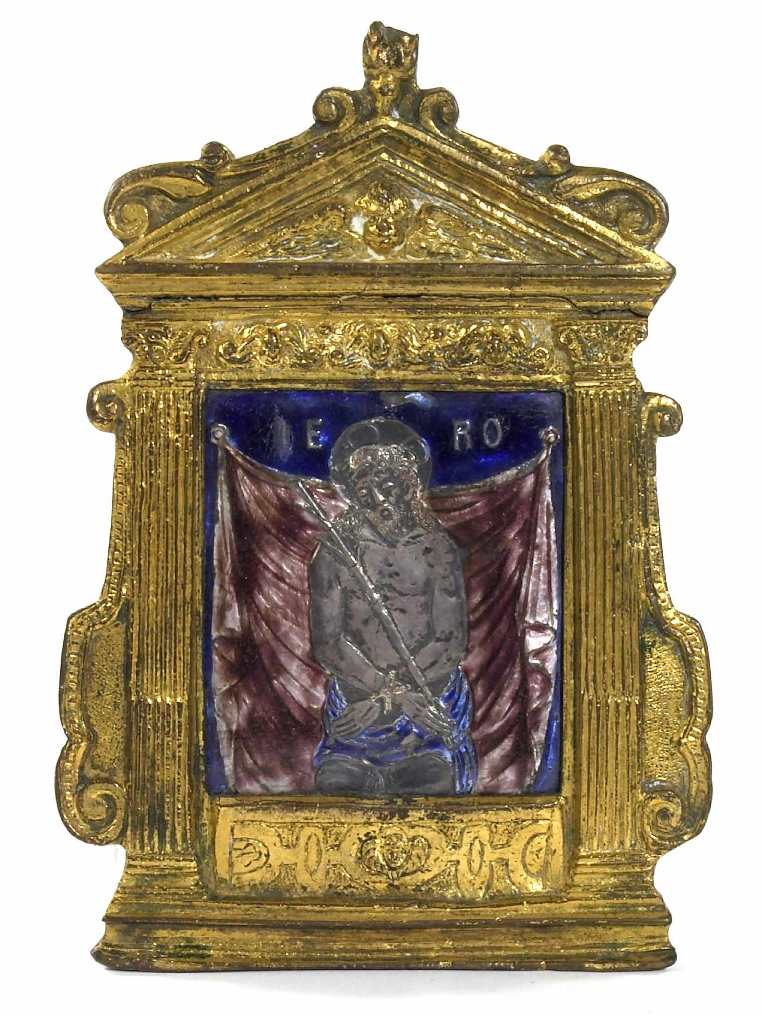 Appraisal: An Italian enamel and silvered pax depicting the Ecce Homo