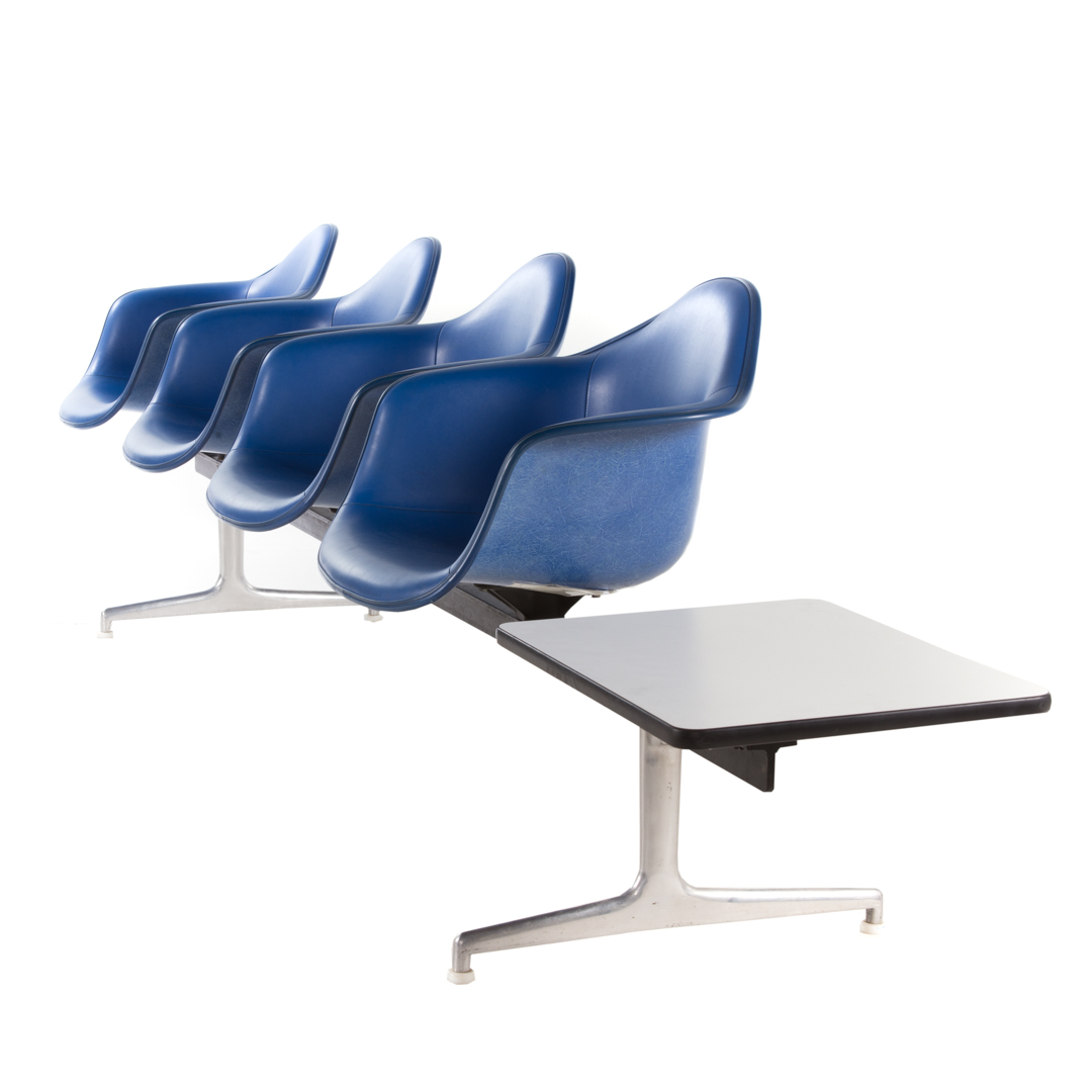 Appraisal: Eames molded fiberglass Tandem Shell seating Charles and Ray Eames