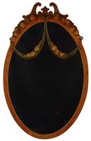 Appraisal: ATTRACTIVE PAINTED ADAMS STYLE OVAL MIRROR The oval mirror having