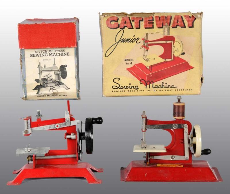 Appraisal: Lot of Metal Child's Toy Sewing Machines Description Both have