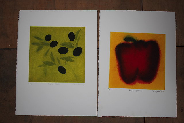 Appraisal: SUSIE PERRING CONTEMPORARY SCHOOL BLACK OLIVES signed in pencil in