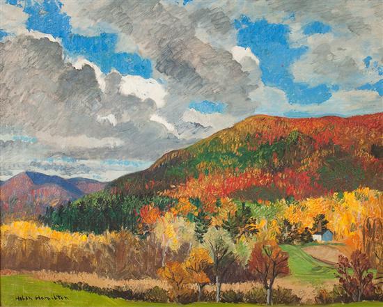 Appraisal: Helen Hamilton American - Autumnal Landscape oil on canvas signed