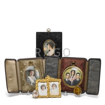 Appraisal: MINIATURE PAINTINGS ON IVORY Seven th c portrait of a