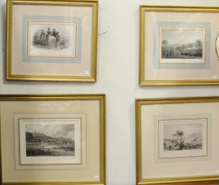 Appraisal: Set of twelve black and white landscape engravings to include