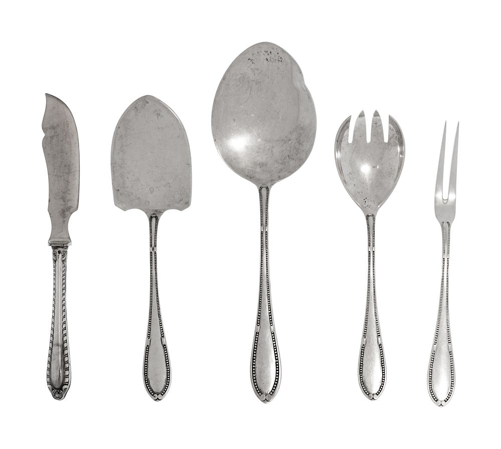 Appraisal: A Group of Continental Silver Flatware Articles A Group of