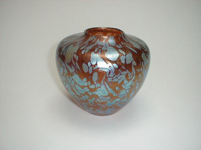 Appraisal: A Loetz ovoid vase the amber hued body with splashes