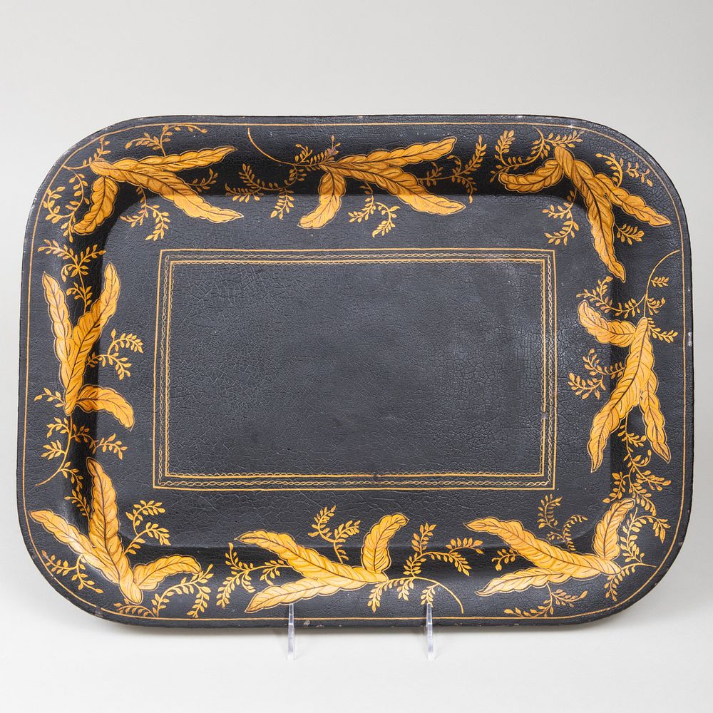 Appraisal: Small English Painted T le Tray x in Property from