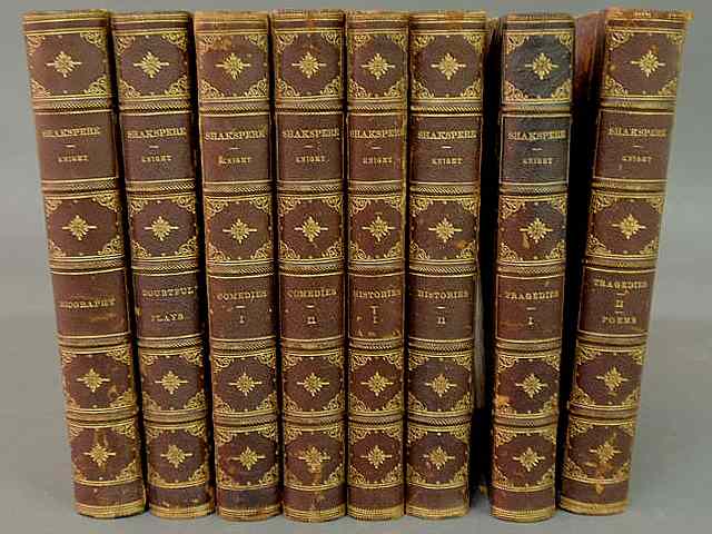 Appraisal: Eight volumes- half-calf embossed Shakspere h x w x d