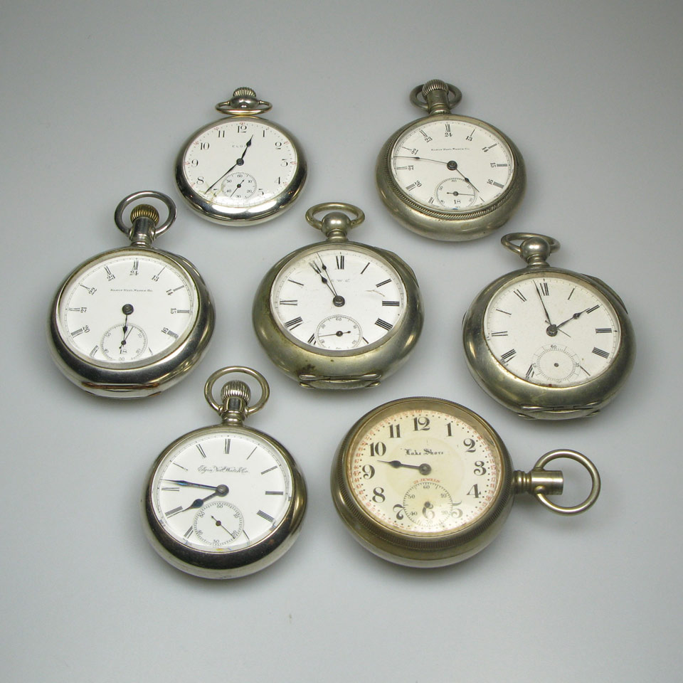 Appraisal: Various Pocket Watches in nickel-silver cases