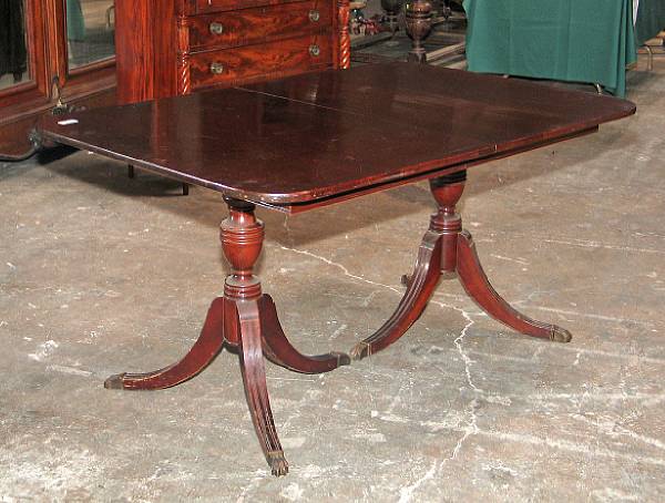 Appraisal: A Regency style mahogany dining table mid th century height