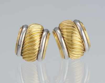 Appraisal: A David Yurman k Gold Earrings k yellow gold cable