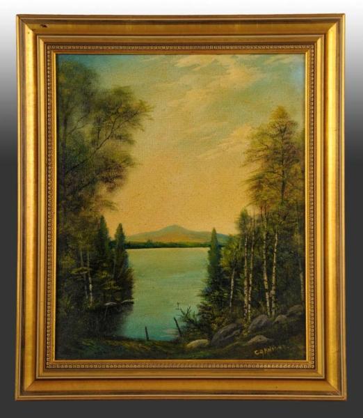 Appraisal: Landscape Oil on Canvas by Knight Description Charles A Knight