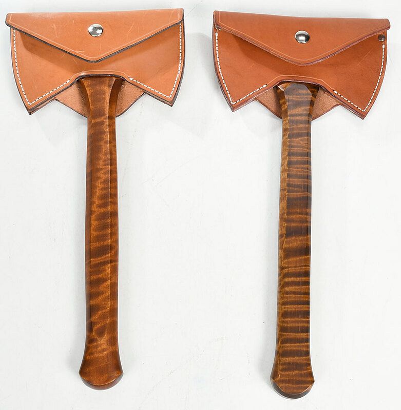 Appraisal: Two Lee Reeves Axes Nessmuk style double bit steel forged