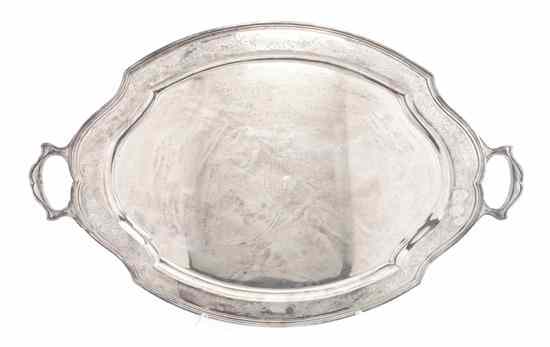 Appraisal: An American Sterling Silver Tray Reed Barton of shaped oval