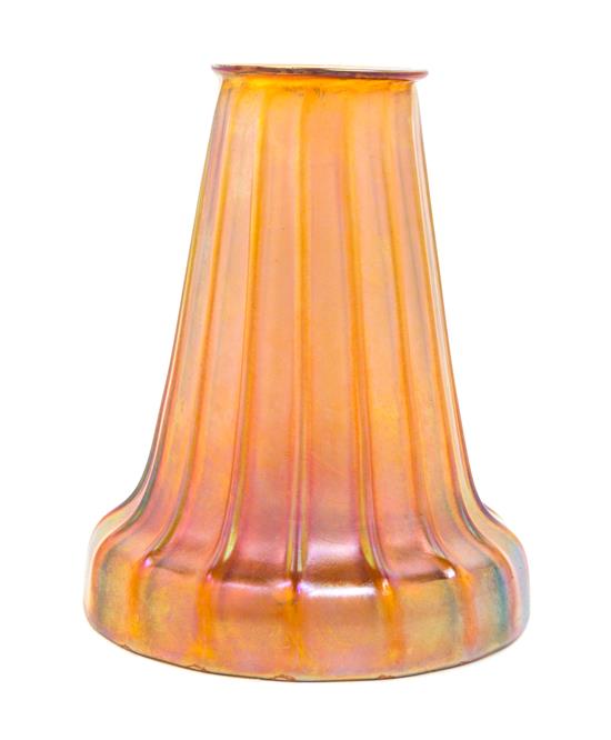 Appraisal: Sale Lot A Quezal Glass Shade of tapering ribbed form