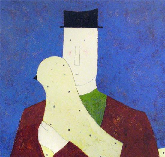 Appraisal: Annora Spence - limited edition print Man and Bird signed