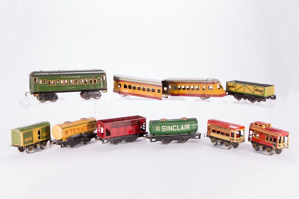 Appraisal: AF Prewar O Gauge pcs Freight and Passenger Car Lot