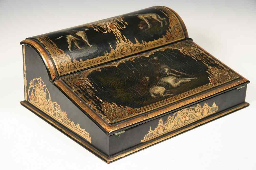 Appraisal: LACQUERED WRITING BOX - Outstanding Regency Period Lacquered Writing Box