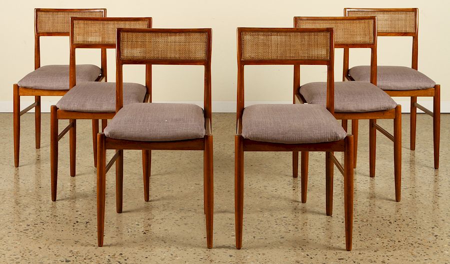 Appraisal: SET MID CENTURY UPHOLSTERED DINING CHAIRS A set of six