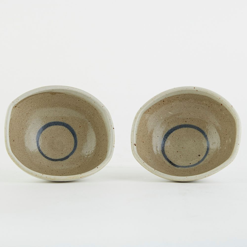 Appraisal: Pair Warren MacKenzie Studio Pottery Rectangular Bowls Marked Warren MacKenzie