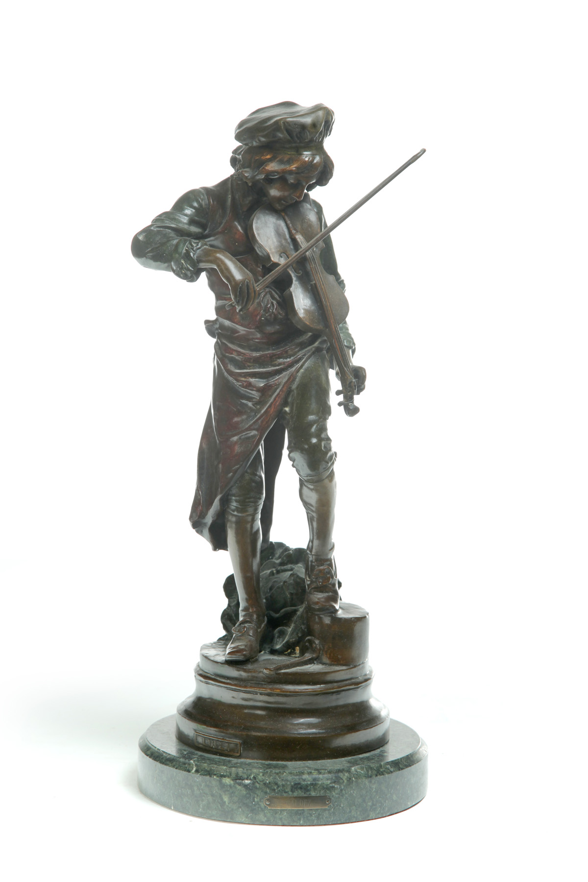 Appraisal: BRONZE VIOLIN PLAYER AFTER ADRIEN ETIENNE GAUDEZ FRANCE - Unsigned