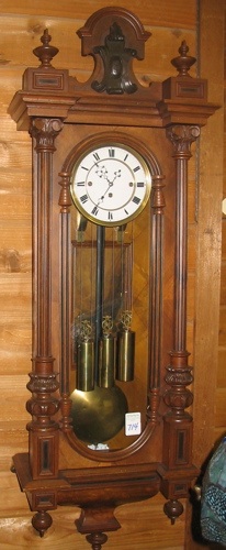 Appraisal: A VIENNA THREE-WEIGHT WALL CLOCK Austria c having a carved