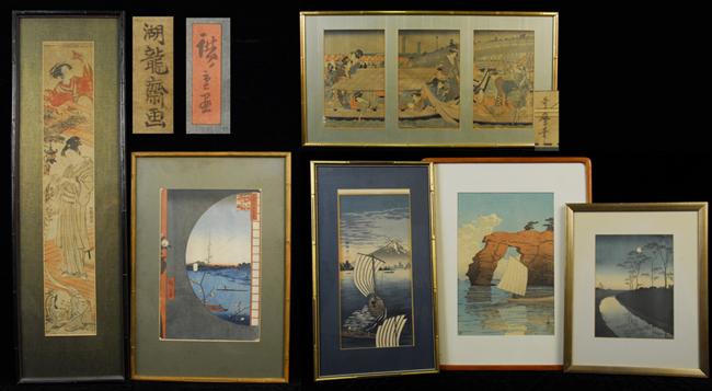 Appraisal: JAPANESE SCHOOL th century COLLECTION OF SIX FRAMED WOODBLOCK PRINTS